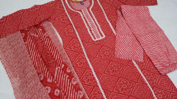Cotton Kurta Pant with Dupatta - Image 2