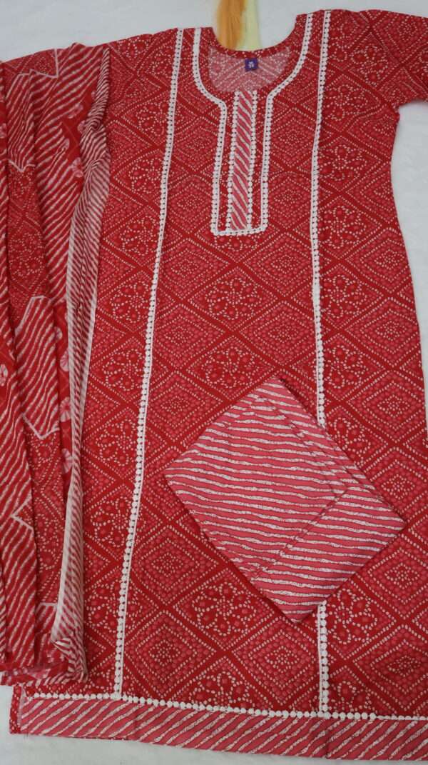 Cotton Kurta Pant with Dupatta - Image 5