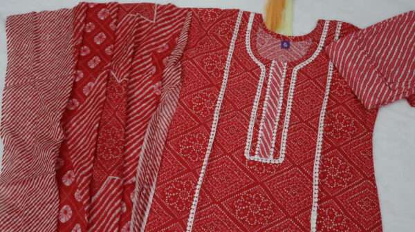 Cotton Kurta Pant with Dupatta - Image 6