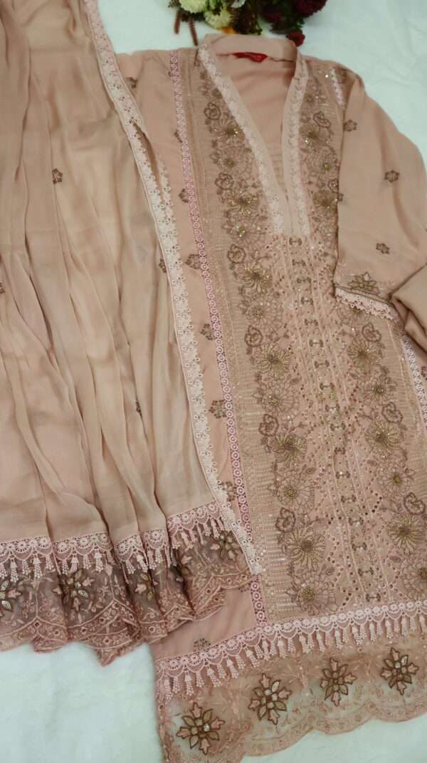 Dusty Pink Pakistani Kurta Set - Image 5